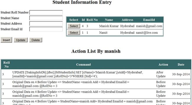 student information Entry data form